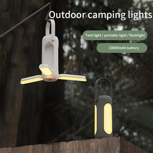 Outdoor folding camping lamp Large capacity lighting Portable usb rechargeable hanging tent camping lamp