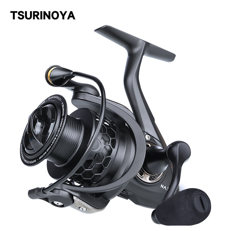 TSURINOYA Spinning Fishing Reel - 12KG Max Drag for Bass & Pike - 2000, 3000, 4000, 5000 Sizes Available left side