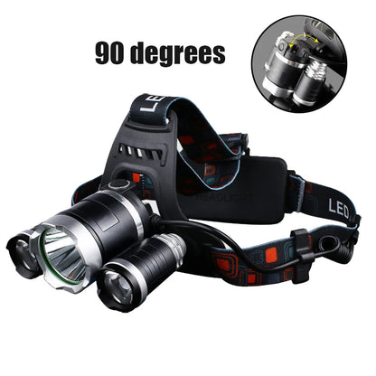 Headlamp 90 degree high Led lighting Head Lamp 4 mode XML T6/R5 LED Headlamp Headlight Camping Fishing headlight Torch Lanterna
